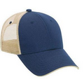 Mid Crown Cotton Twill Mesh Back Baseball Cap